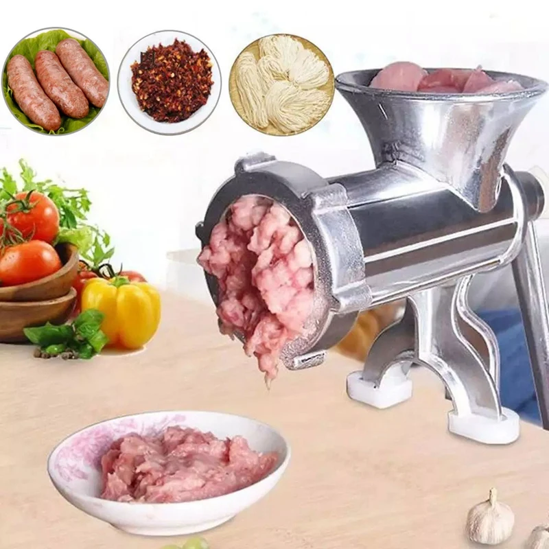 

HOT-Manual Meat Grinder Aluminium Alloy Noodle Sausage Handheld Making Gadgets Mincer Home Kitchen Cooking Tools Food Processor