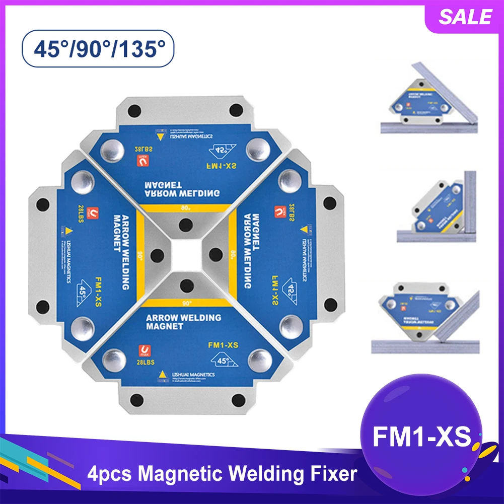 

4pcs Welding Magnet Durable 45 ° /90 ° /135 ° Angle Arrow Magnetic Welding Holder Fixer Positioner For Welding Soldering 28LBS