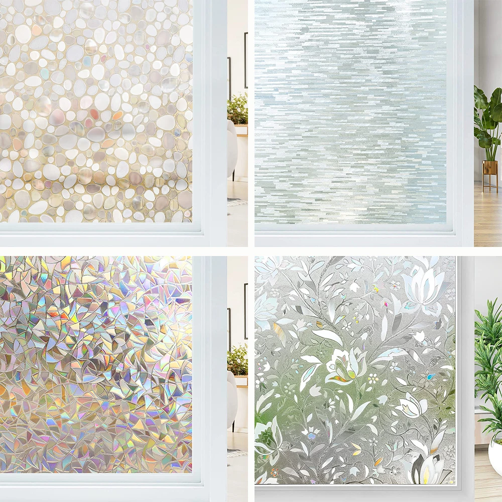 

Wide 45/60/90 Cm Photochromic Window Film Privacy 3D Rainbow Vinyl for Glass Chameleon Stained Decorative Glass Window Stickers