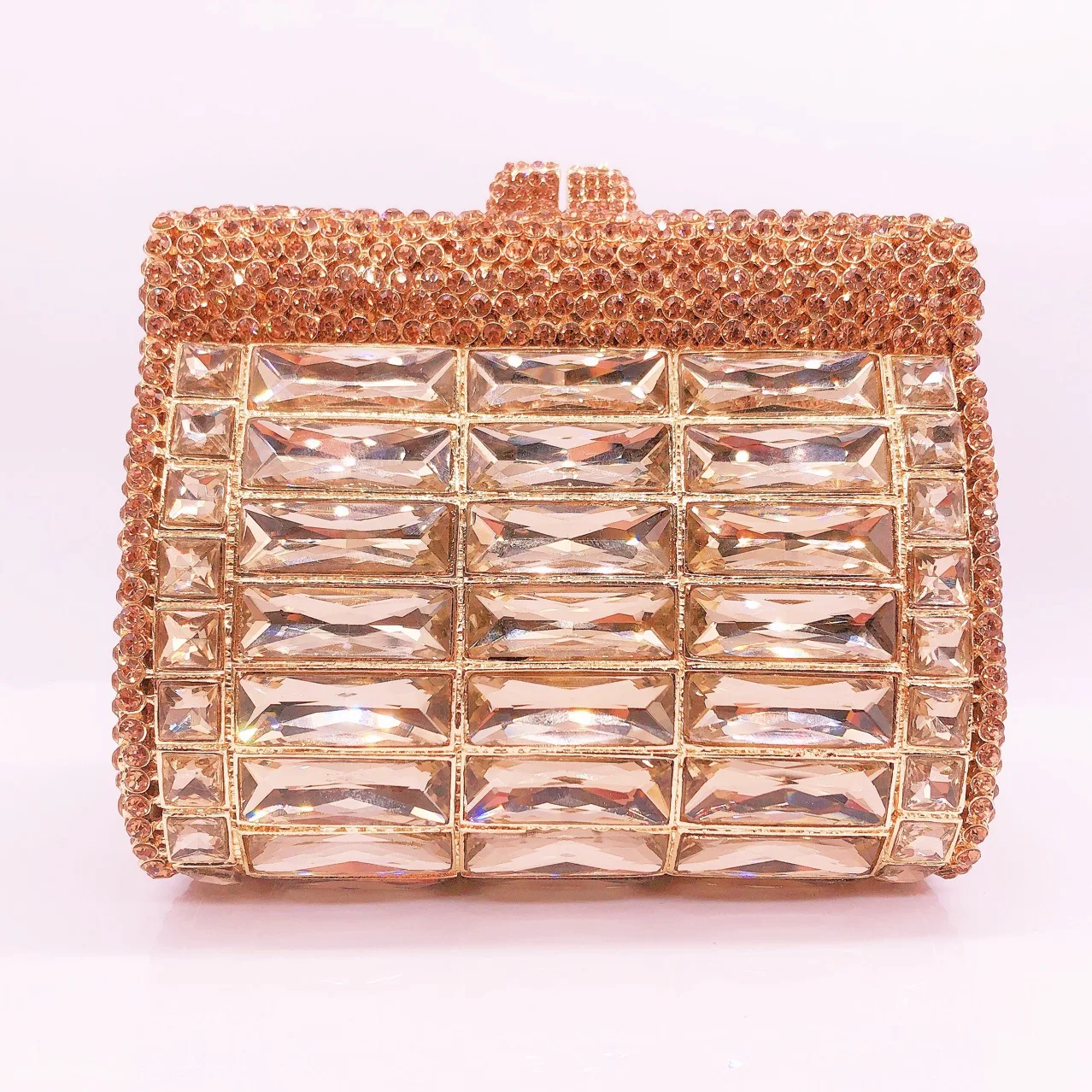 

Gold Glass Sparkling Women Evening Clutches Luxury Lady Wedding Bags Bridal Purses Party Dazzling Diamond Handbags Crystal Bags