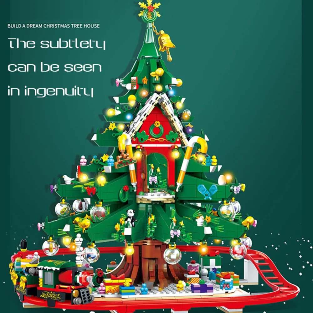 

Конструктор Рождественская елка олень имбирный дом наборы моделей игрушечный город зимняя деревня поезд Санта Клаус Олень новый год