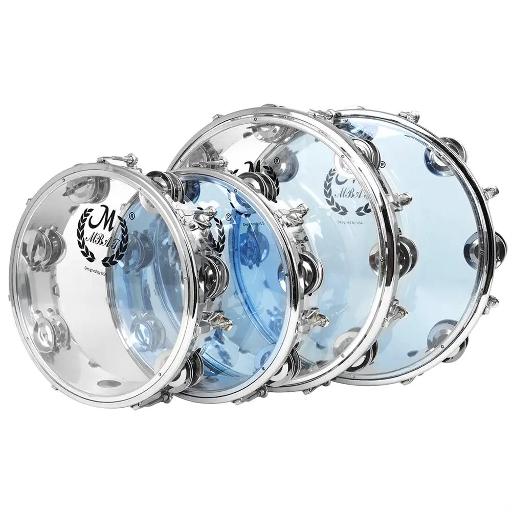 

8/10inch Hand Held Tambourine Drum Bell Birch Metal Jingles Percussion Musical Educational Instrument for KTV Party Kids new