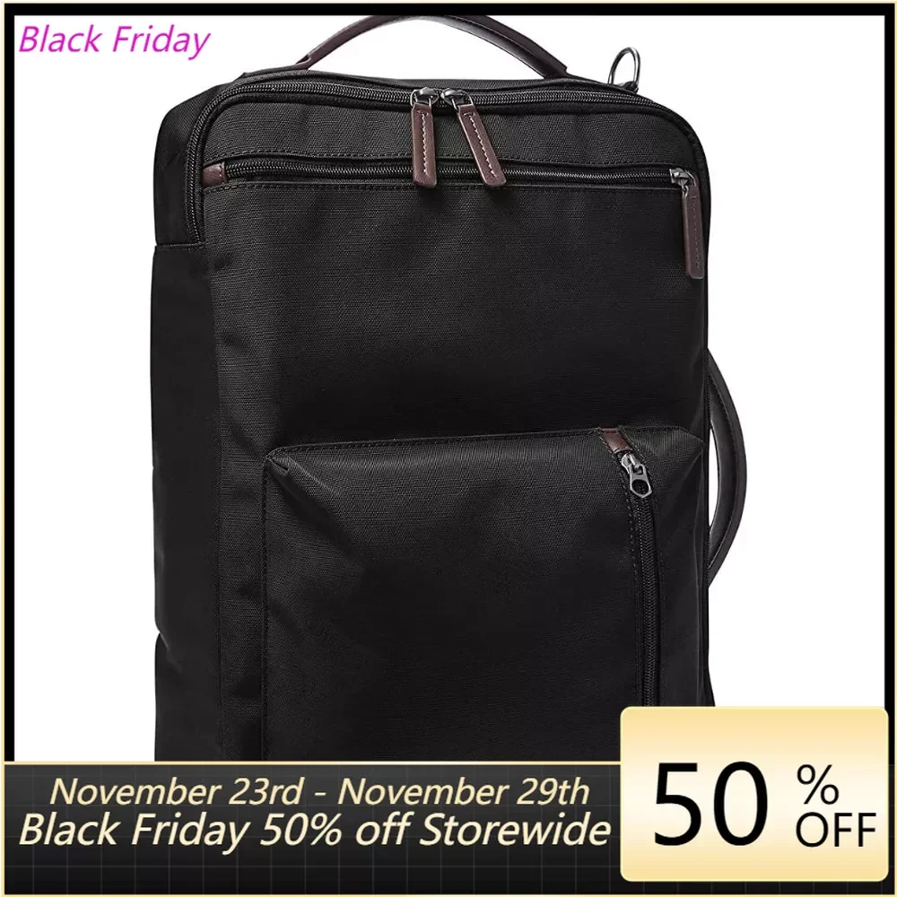 

Men's Buckner Fabric Medium Convertible Travel Backpack and Briefcase Messenger Bag Crossbody Bags Luxury ，Black
