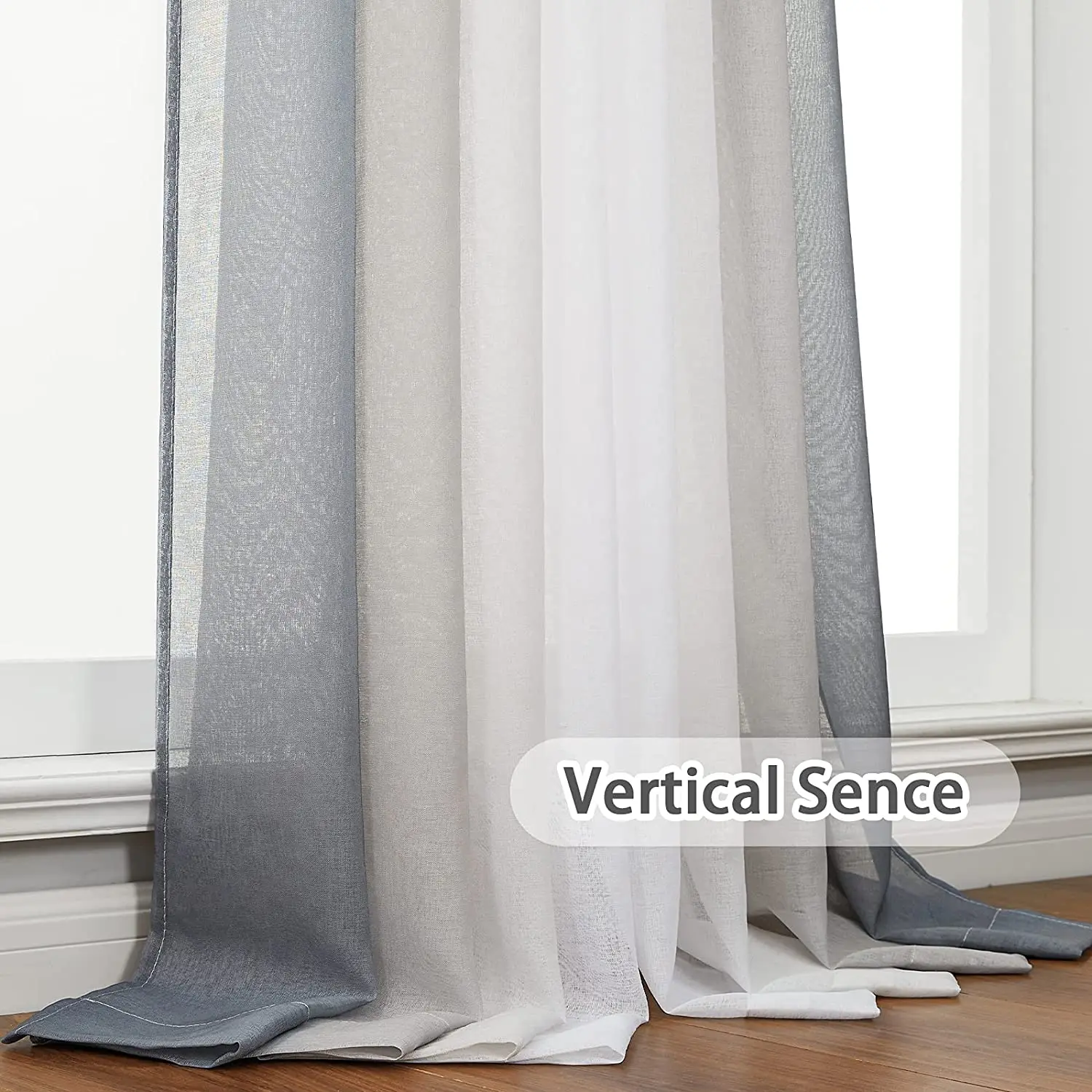 

Modern Voile Sheer Curtains for Living Room Bedroom Kitchen Gradient Tulle Curtains Window Treatment Drapes Finished Blind Panel