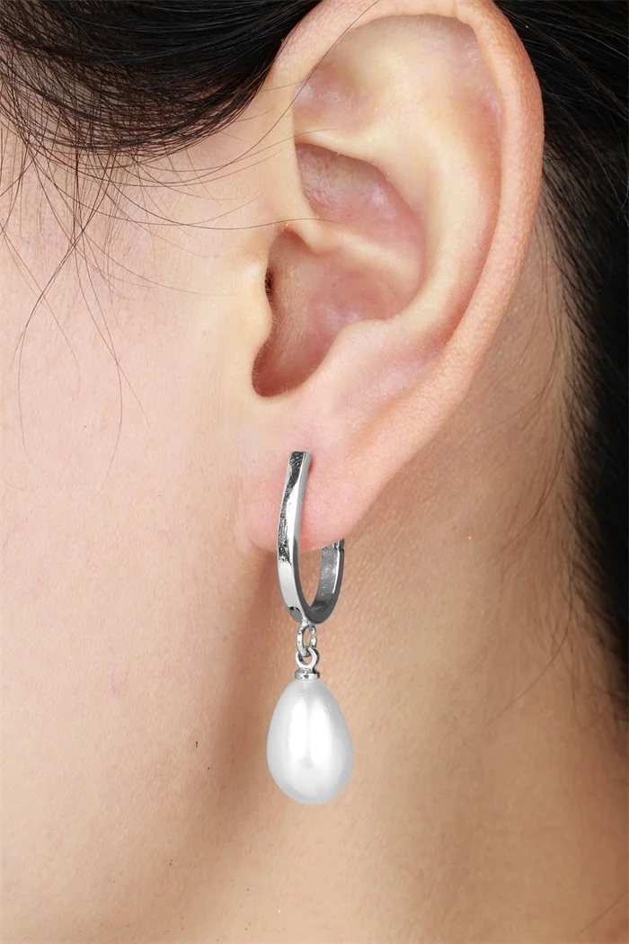Gold Color U Circle Hoop Teardrop White Faux Pearl Drop Dangle Earrings For Women Pendientes Aros Korean Party Jewelry Bijoux | Украшения и