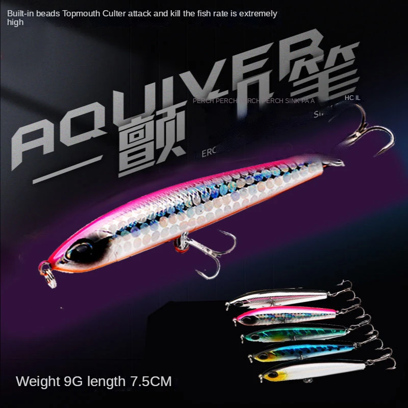 

Sinking Pencil Fishing Lures 9g 7.5cm Fishing Tackle Wobblers for Pike Artificial Bait Wobbler Swimbait All for Fishing