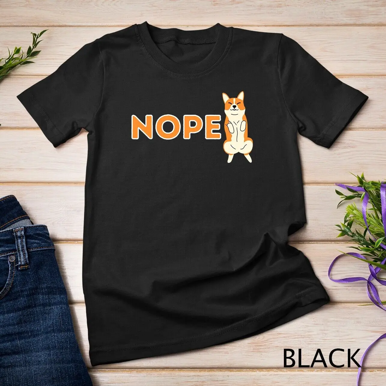 Nope Lazy Corgi-симпатичная футболка для любителей вельш корги унисекс