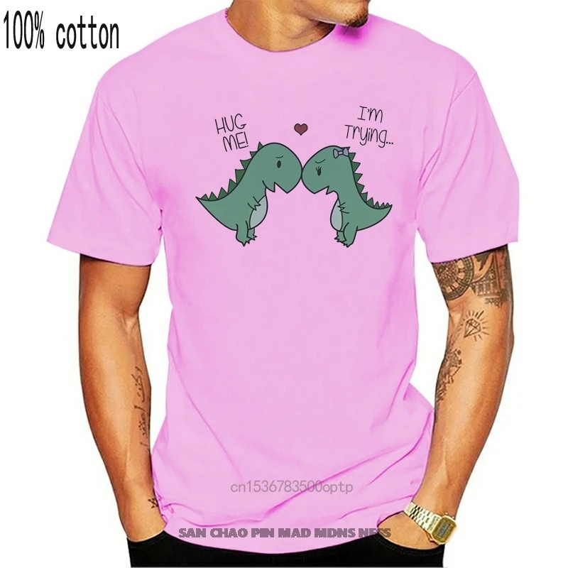 

T-Rex Hug Funny Dinosaur Love T-Shirt Cute Indie Dino Cuddles Tee High Quality Tee Shirt