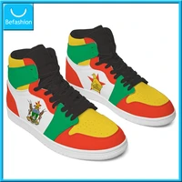 dropshipping print on demand men women custom shoes sneaker zimbabwe flag custom printing free shipping