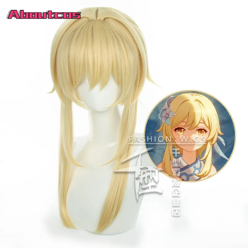 

Wig Genshin Impact Cosplay Blond Long Golden Heat Resistant Hair Women Halloween Game Girls Accessories Wig
