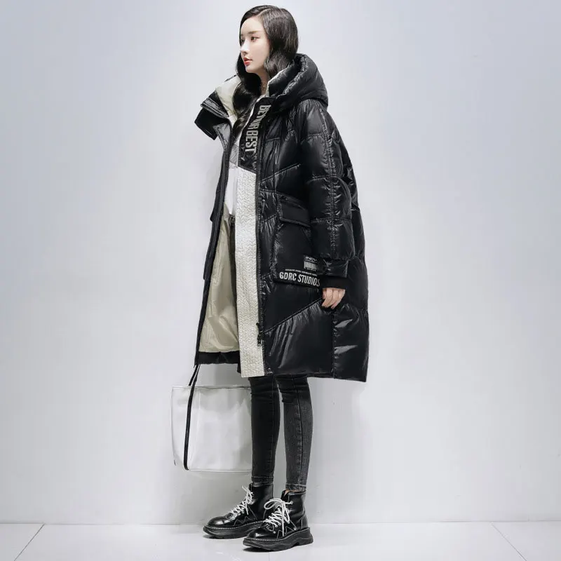 Women's Winter Jacket Clothes 2021 Mid-length bread down jackets with hood high quality White Duck Down filling down jacket lady enlarge