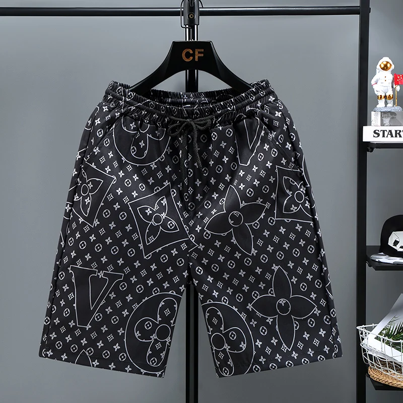 Мужские шорты летние тонкие быстросохнущие шелковые повседневные укороченные