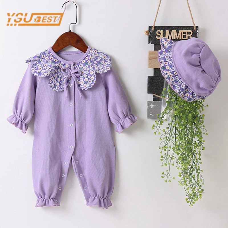 

Newborn Lace Collar Kids Baby Girls Rompers Infant Spring Autumn Baby Girls Long Sleeve Rompers Clothes