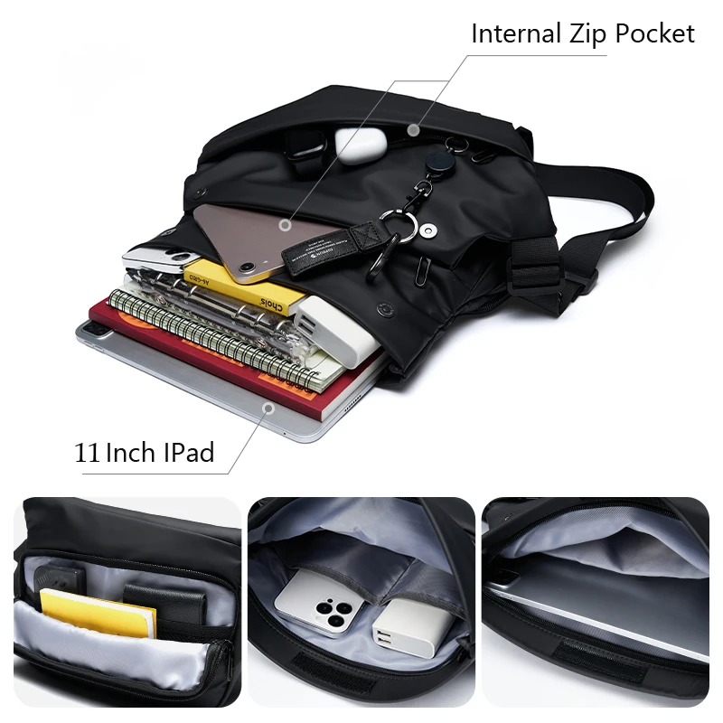 Stylish Men's Crossbody Bag Waterproof Ripstop 2022 Designer Personalised Premium 11inch IPad Youth Portable Commuter Bag
