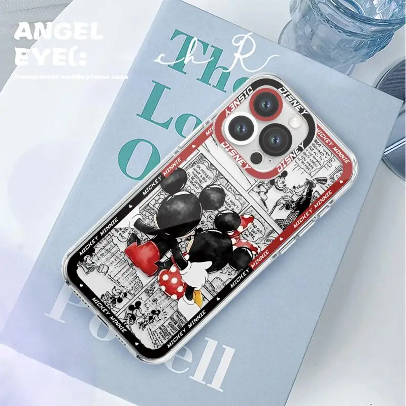 Чехол для телефона iPhone 14 13 12 Mini 11 Pro Max 15 8 X XR XS MSX 6 6S 7 SE 15Plus Прозрачный чехол Disney Mickey