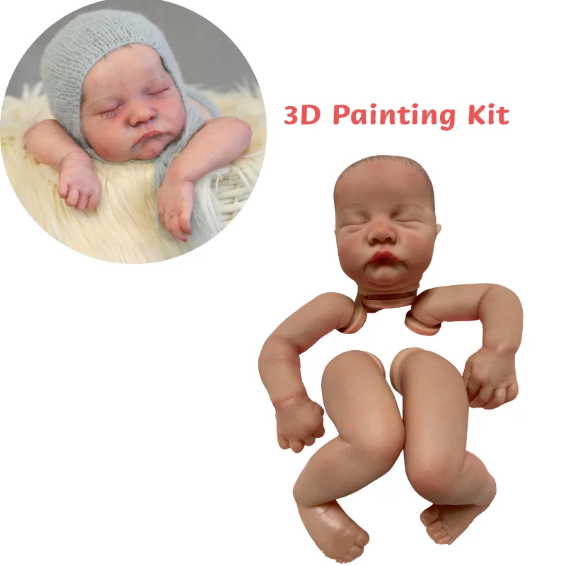 

Набор для реборна с 3D рисунком, Реалистичная детская форма, улучшенная картина, ручная работа, волосы, сон, окрашенная Детская кукла, 18 дюймов