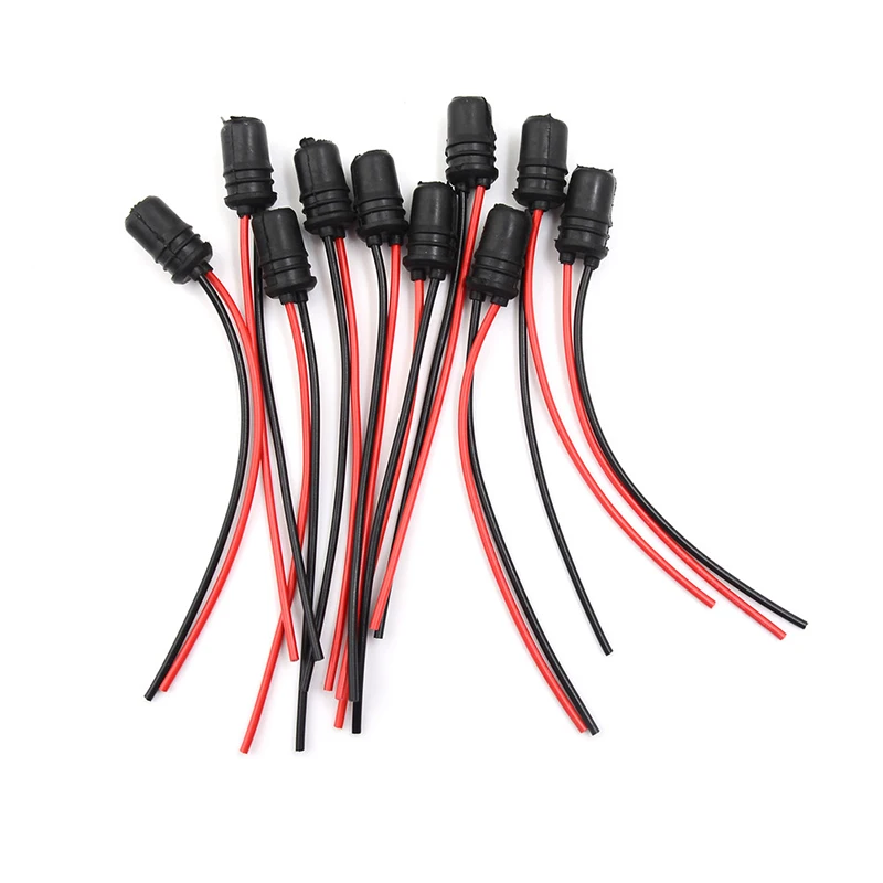 

10PCS T10 Light Bulb Extension Socket Holder Soft Rubber Push-in Wedge Base
