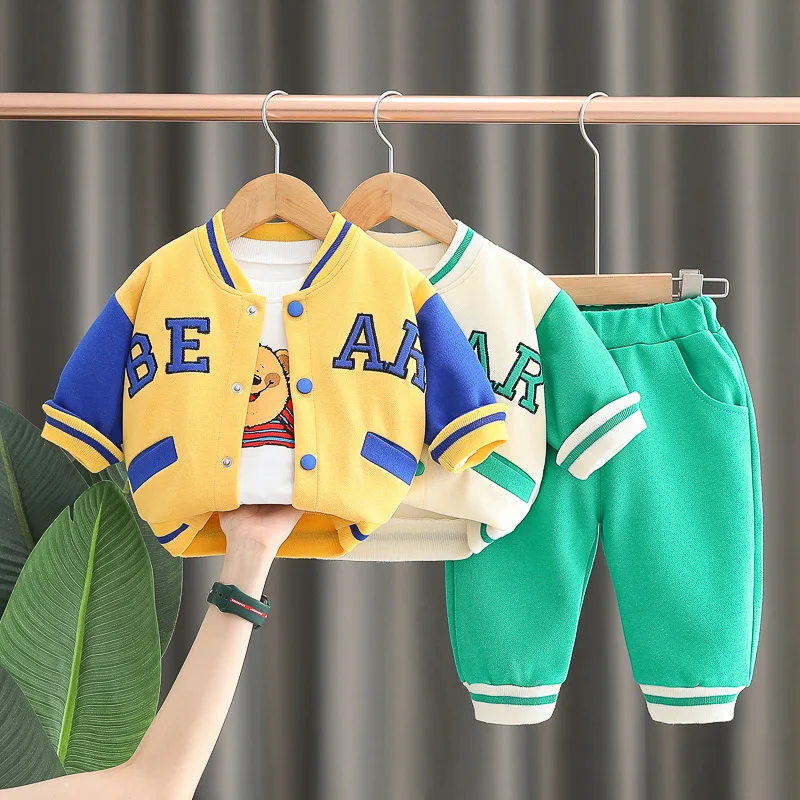 

3 шт., Детский костюм из футболки с длинным рукавом и штанов