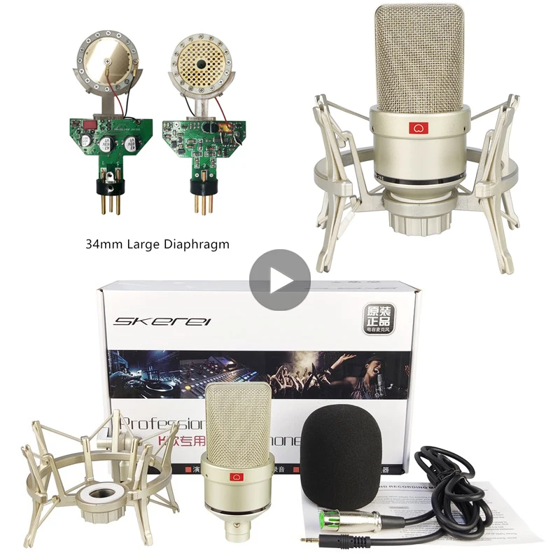 

Профессиональный конденсаторный микрофон, студийный проводной USB микрофон для ПК, ноутбука, караоке, пения, потокового воспроизведения