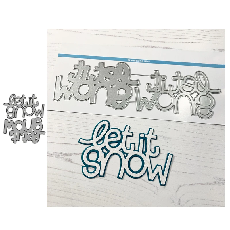 

Let It Snow Letter Cutting Dies Stamp Dies Scrapbooking Mold Cut DIY Handmade Tools Craft Decoration Metal Cutting Dies New 2022