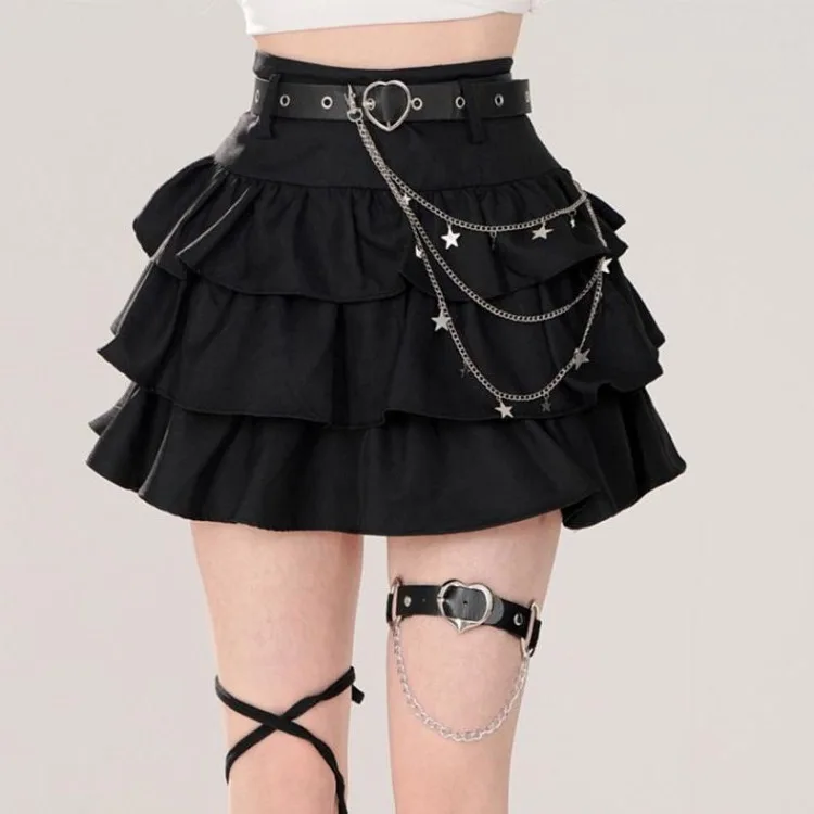 Женская джинсовая юбка на шнуровке асимметричная средней длины в японском стиле