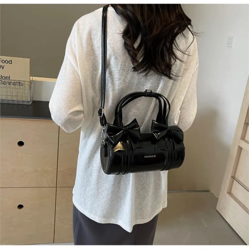 JIAERDI Милая крутая ручная сумка с бантом Y2k Женская милая кожаная мягкая