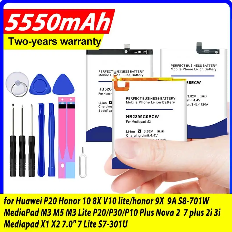 Аккумулятор HB486486ECW для Huawei P10 P20lite P30 P40PRO Watch2 LEO-B09 Nova2Plus 2i 3i 7 Honor S7-301U 8X 9A 9X 10Lite V10