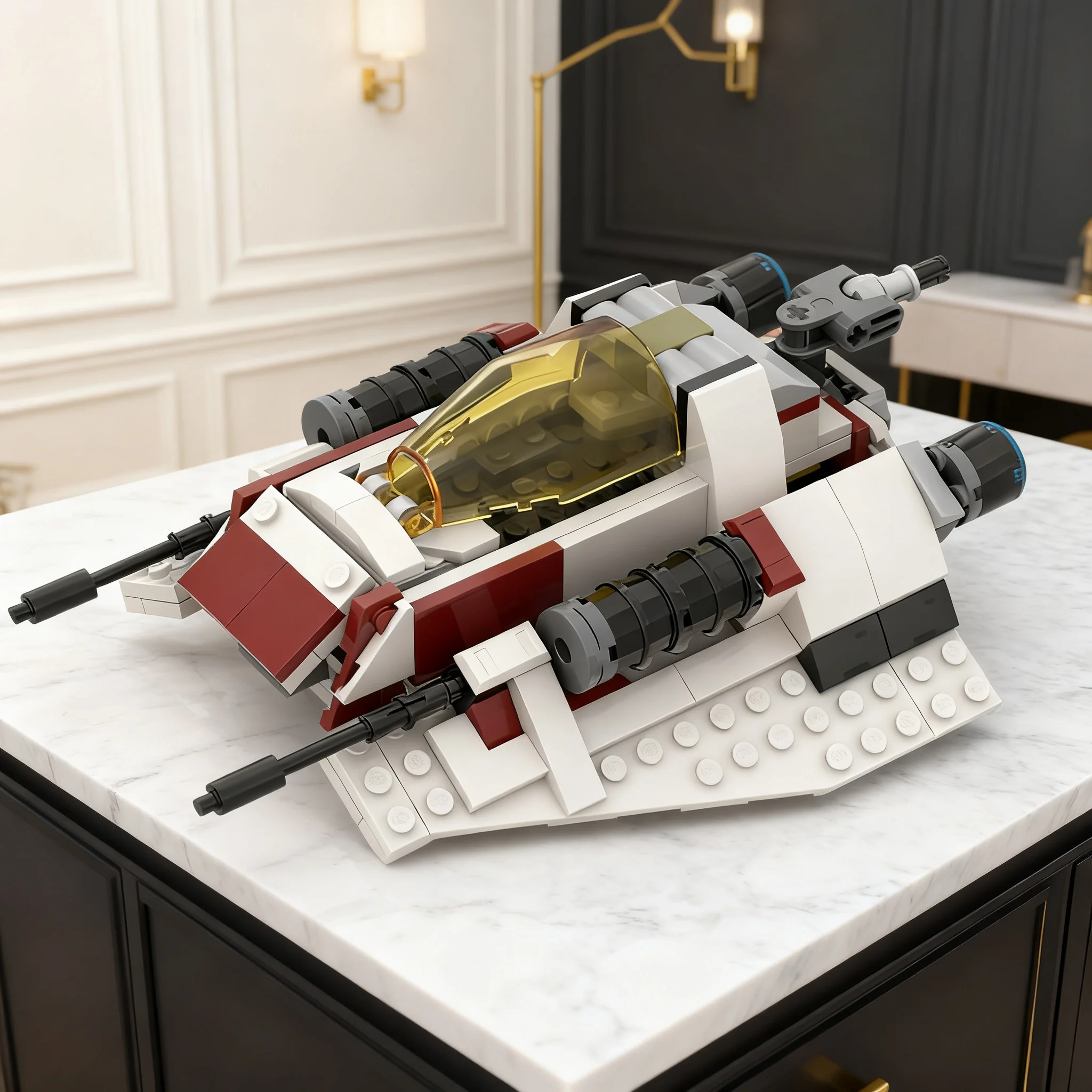 Фото 247 деталей MOC T-47 Snowspeeder-75432, модель для сборки из строительных блоков, рождественский подарок, игрушка, идея для подарка на день рождения, сборка для демонстрации. №3