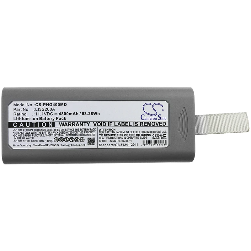 

Medical Battery For Philips LI3S200A Philips G40 GS10 GS20 G40E Li-ion 11.10V 4800mAh / 53.28Wh Grey 148.00 X59.75 X22.82mm