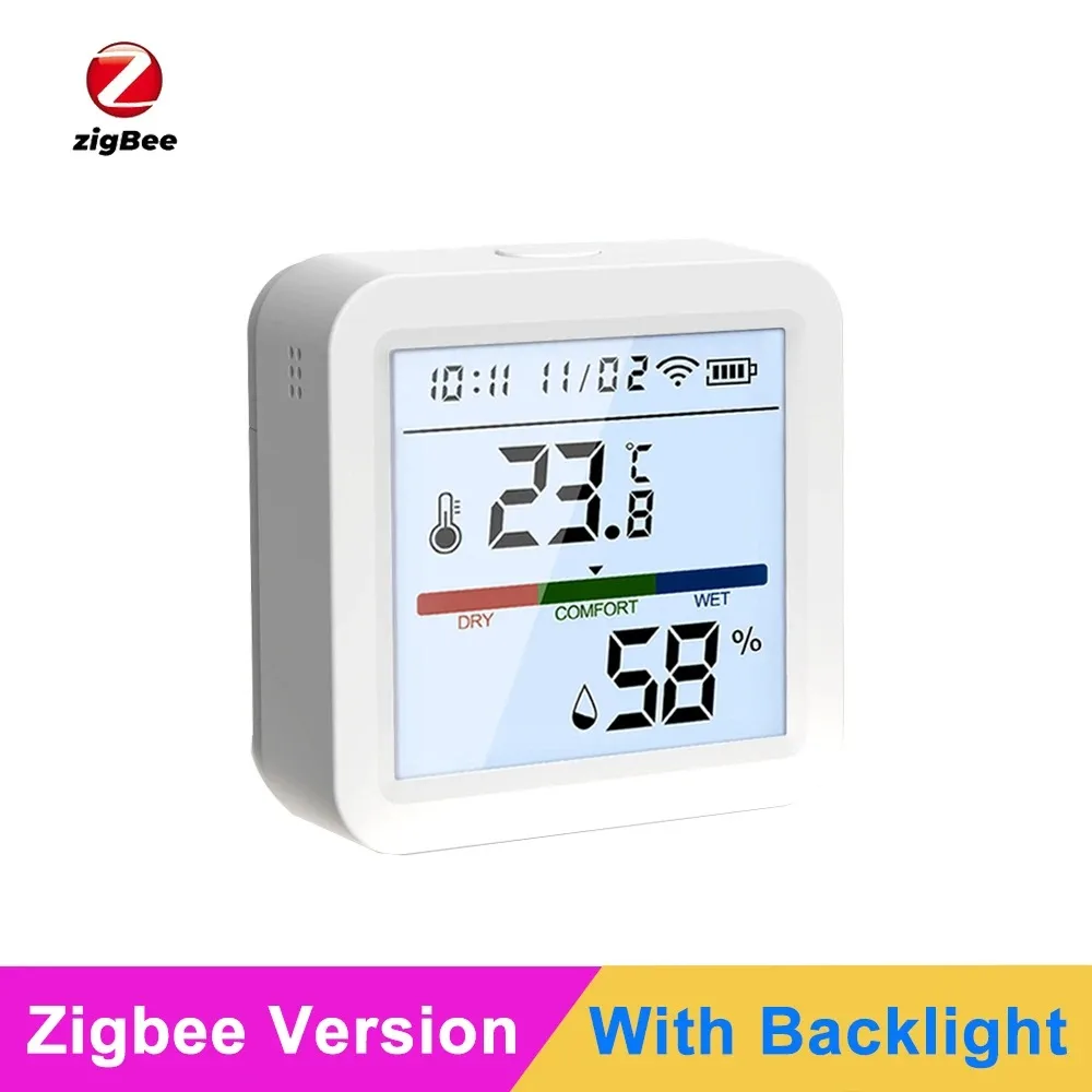 

Tuya Zigbee Wi-Fi датчик температуры и влажности с подсветкой ЖК-дисплей умный дом гигрометр термометр детектор поддержка Alex Google