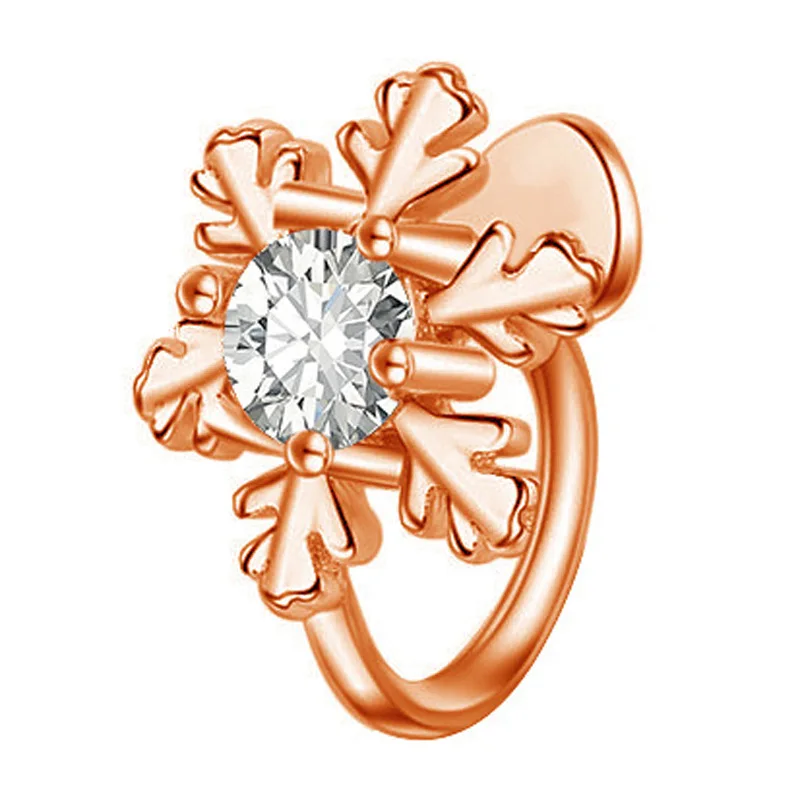 Серьги-клипсы со снежинками для женщин