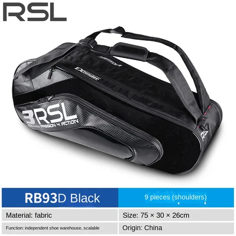 2023 RSL сумка для бадминтона, тенниса, рюкзак, спортивные аксессуары для мужчин и женщин, спортивная сумка, Чистая сумка для ракетки 6-12
