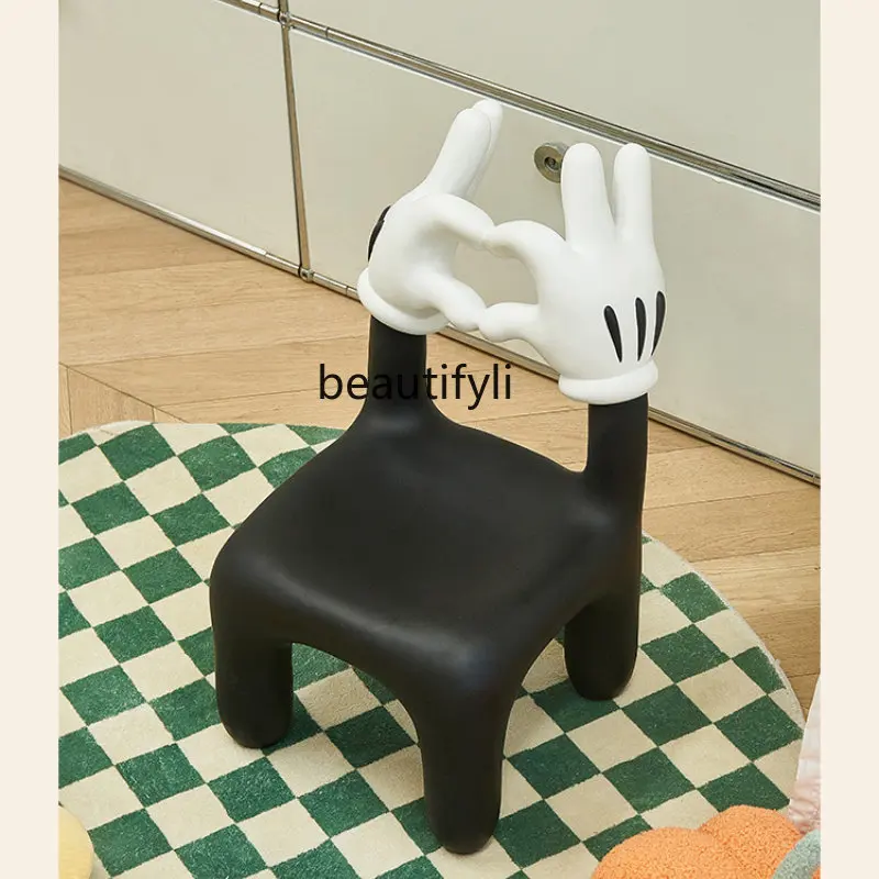 

zq Creative Heart Chair Cute Small Bench Study Chair Cartoon Seat Decorative Stool