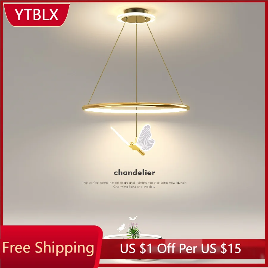 

Gold-plated Modern Led chandelier for Diningroom bedroom home decor hanging Modern chandelier Indoor Lighting Fixtures 110V-220V