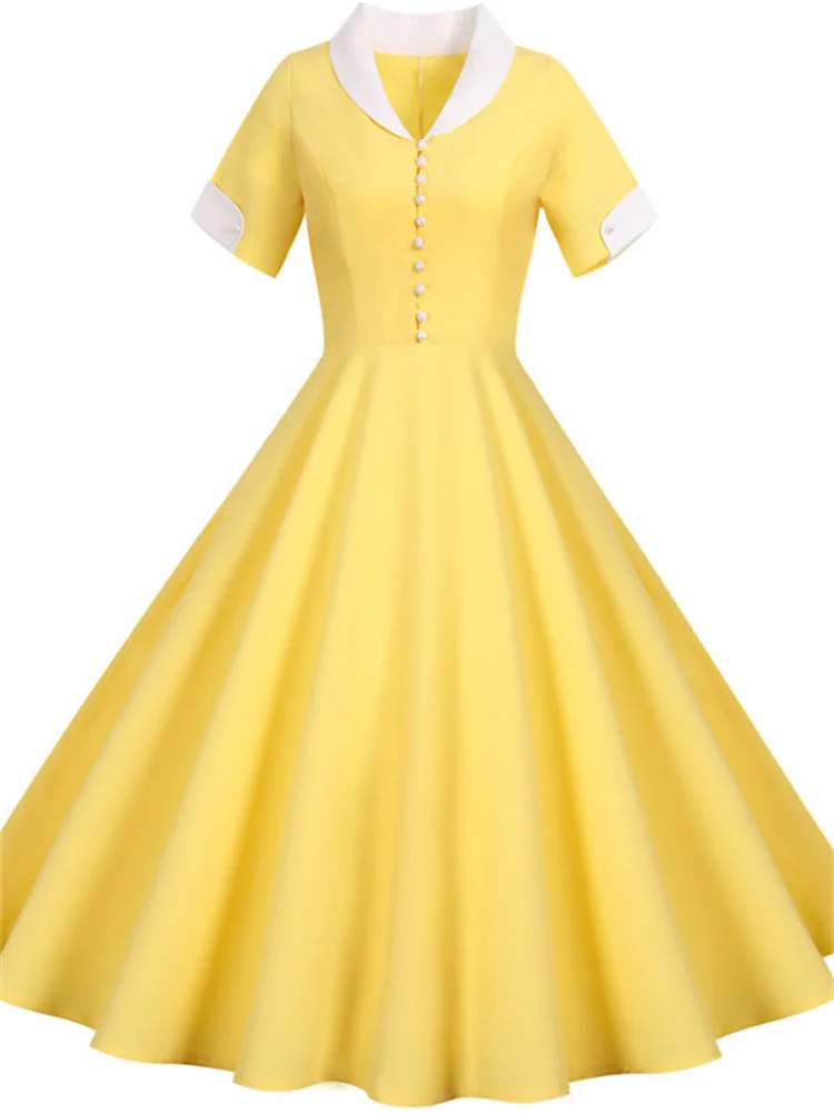 

2022 Elegant Solid Pink Women Summer Dress Casual Short Sleeve Chic Slim Fashion A-line Midi Party Sundress Vestidos Robe Femme