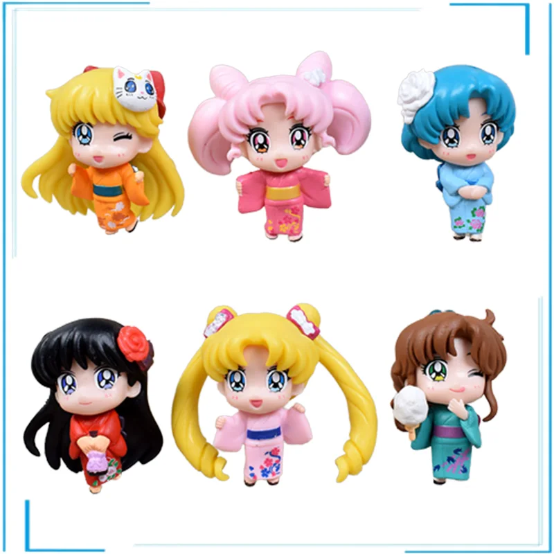 

Sailor Moon Anime Figures Tsukino Usagi Chiba Mamoru Action Figure Japanese Anime Different Style Models Desktop Decoration