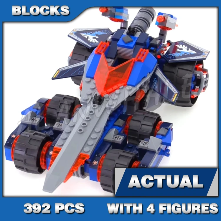 

392pcs Nexoes Knights 4in1 Clay's Rumble Blade Sword Breaker Speeder 10488 Building Blocks Set Bricks Compatible with Model