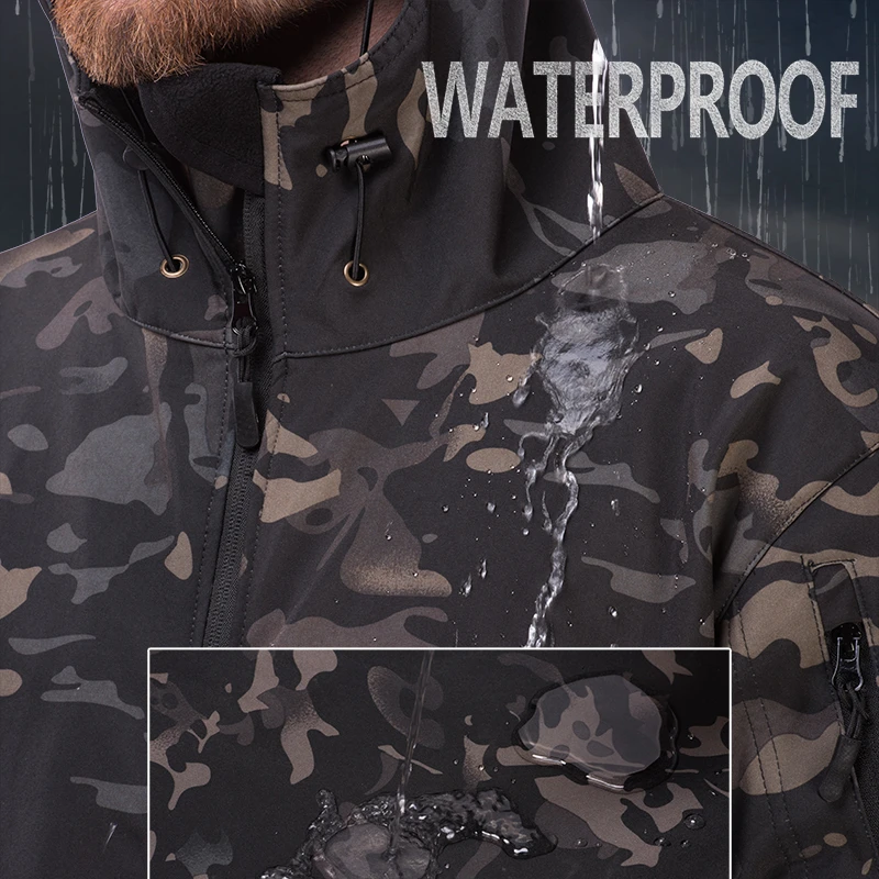 Мужская тактическая куртка с мягкой оболочкой армейская Водонепроницаемая