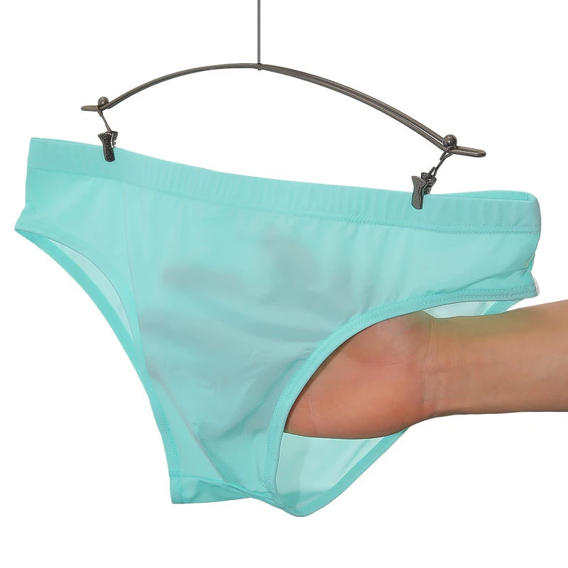 

Mens Sexy Ice Silk Briefs One-piece Ultra-thin Transparent Underwear Mens Low Waist Sexy Shorts Male Elastic Underpants Panties