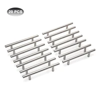 20 22Pcs Modern Furniture Handles Kitchen Cabinet Pulls Handles knobs Stainless Steel Handles For Furniture