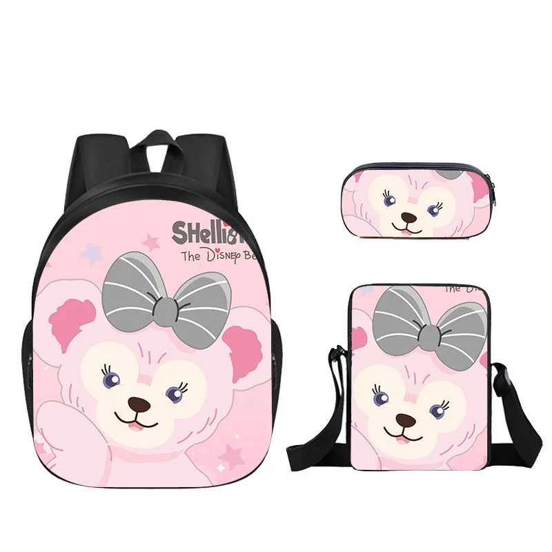 Disney Backpack Girls Cute Cartoon Printed Children's Large Capacity Schoolbag Students Pencil Box Three Sets Girls Backpack