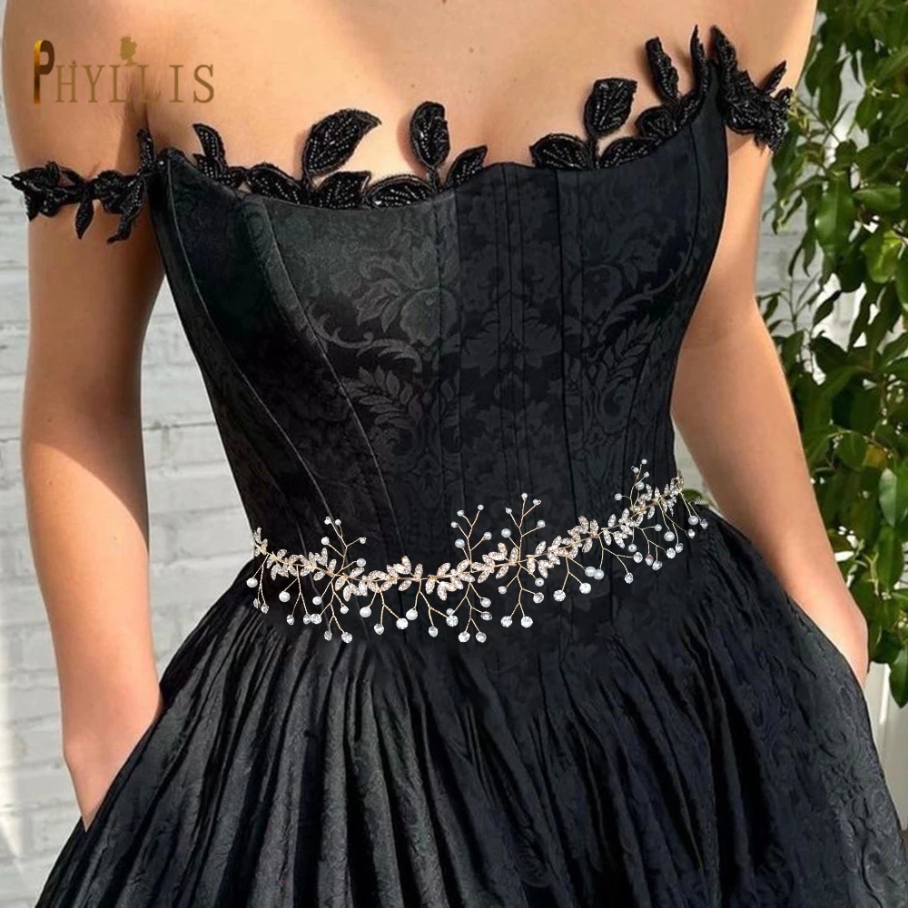 S42 серебристо-золотистые хрустальные свадебные Ремни жемчужный свадебный пояс