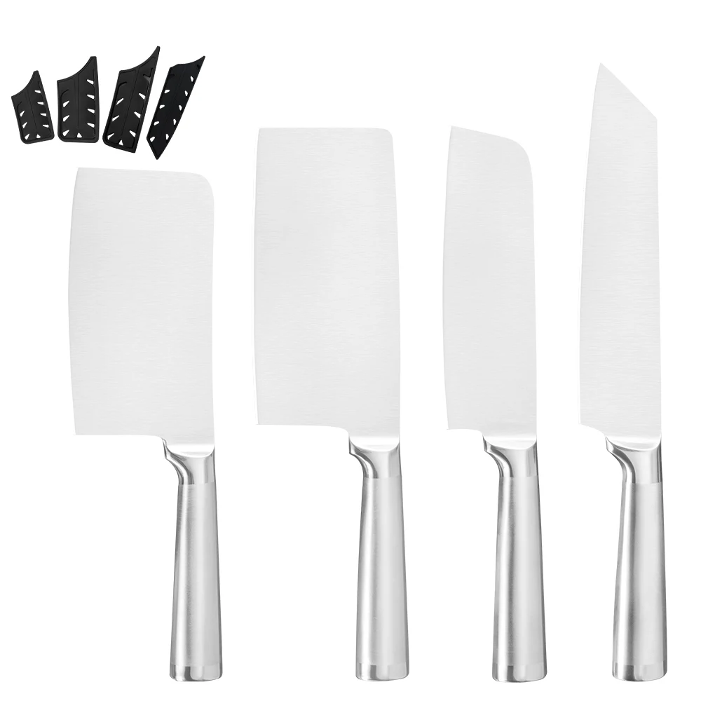 

Stainless Steel Japanese Style Knife Set Chopping Cleaver Butcher Knife Full Tang Sharp Blade Cutting Cooking Meat Fish Tools