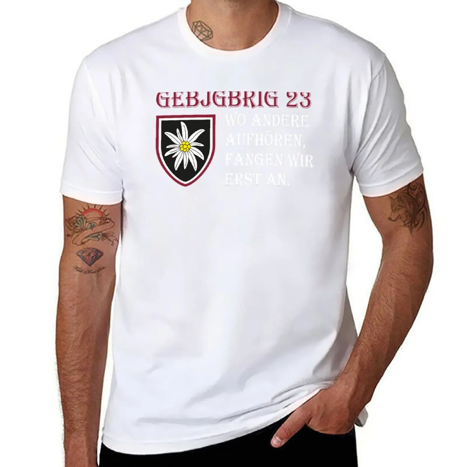 Фото GebJg Gebirgsj?ger Бавария Gebirgsj?gertruppe 23 Deutschland Armee # 1818 Футболка мужская дизайнерская хлопковая футболка 100% футболка №1