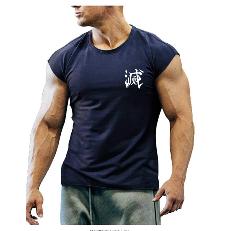 Футболка мужская для бега фитнеса тренажерного зала бодибилдинга без рукавов