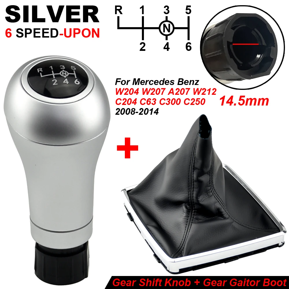 

6 Speed Gear Shift Knob Shifter Lever Stick For Mercedes Benz W203 S203 CL203 W209 W204 C204 C63 C300 C250 W207 A207 W212