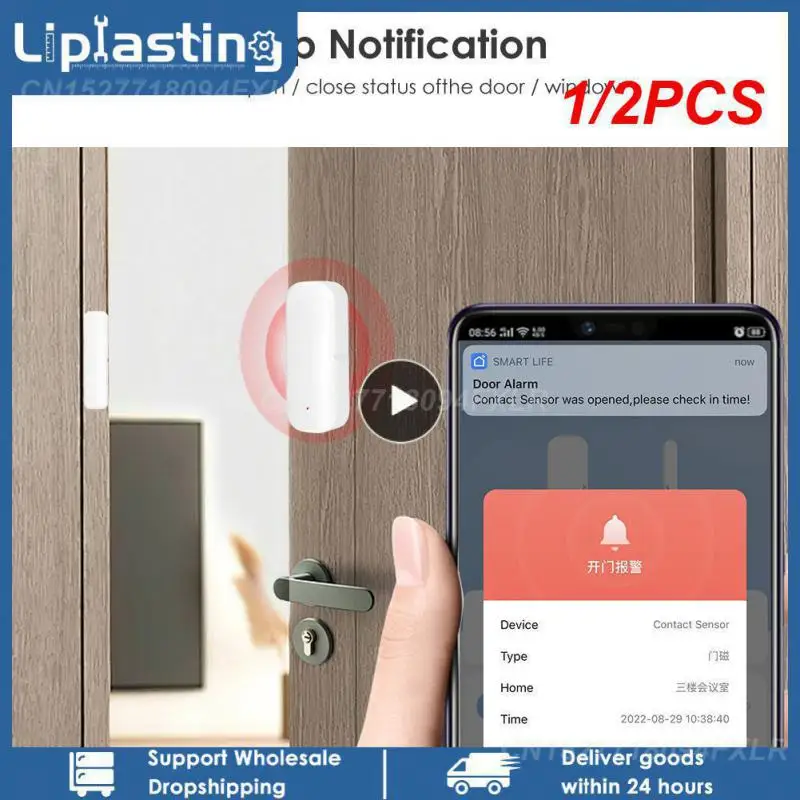

1/2PCS Tuya WiFi Door Sensor Open/Close Detector Window Door Sensor APP Remote Control Linked Alarm Smartlife Support Alexa