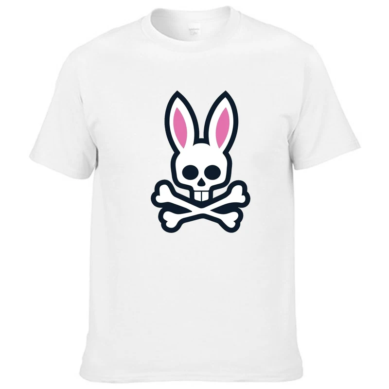 

2023 Summer Mens T-shirts Funny Skull Bunny Print Cotton Women Tshirt Short Sleeve Shirt Tops Man Tee Fashion Brand Clothes