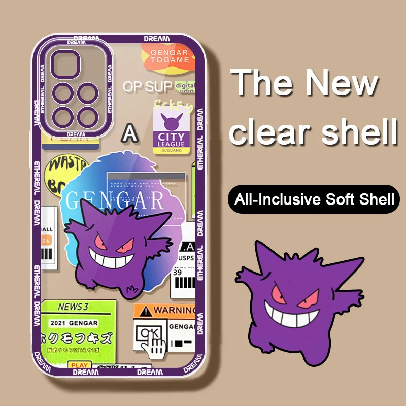 Мягкий силиконовый чехол Pokemon Gengar для Huawei P8 Lite 2017 P10 P20 P30 P40 P50 Pro Y5 Y6 2018 Y9 Prime 2019 Y7A