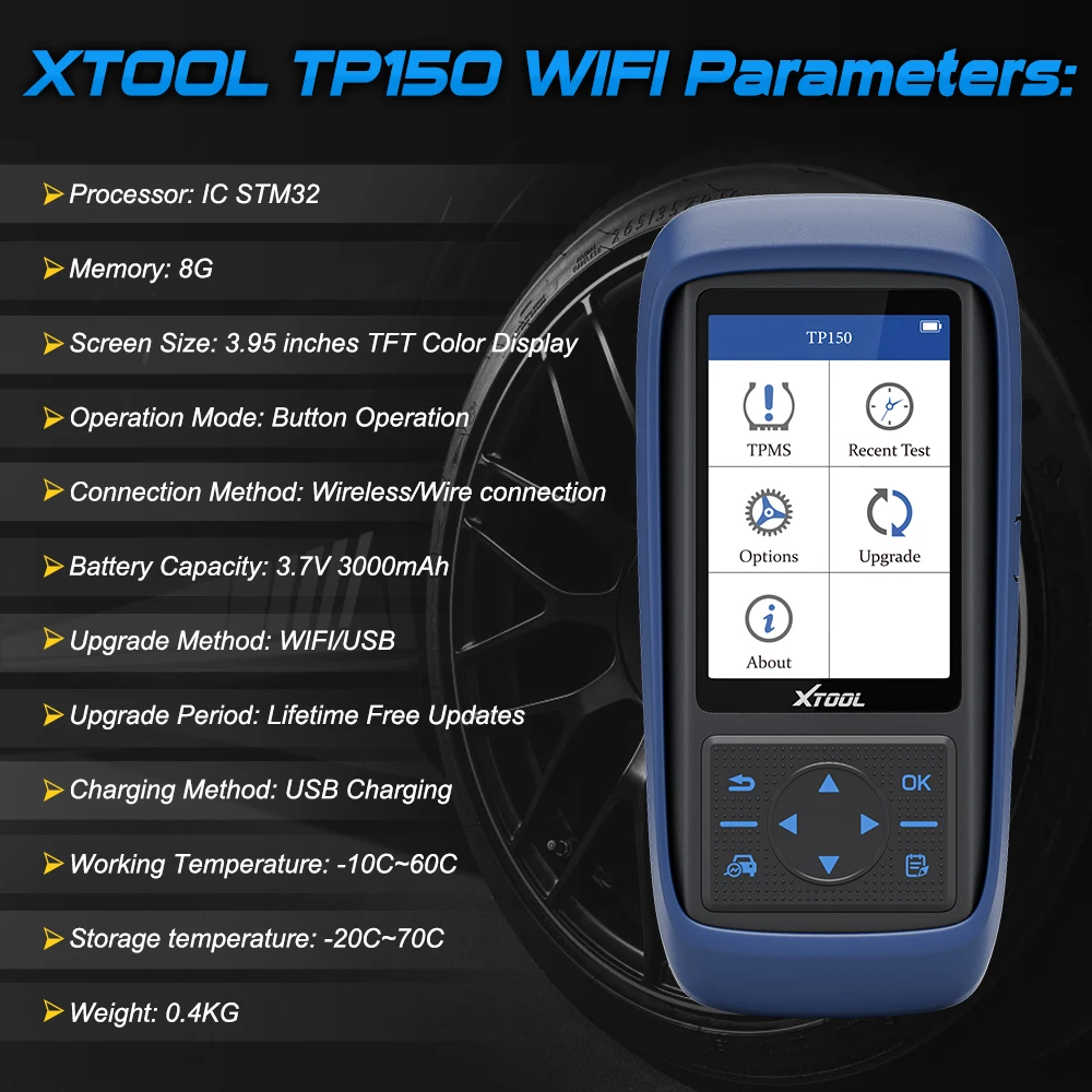 Система контроля давления в шинах XTOOL TP150 беспроводной Программируемый датчик 2 1